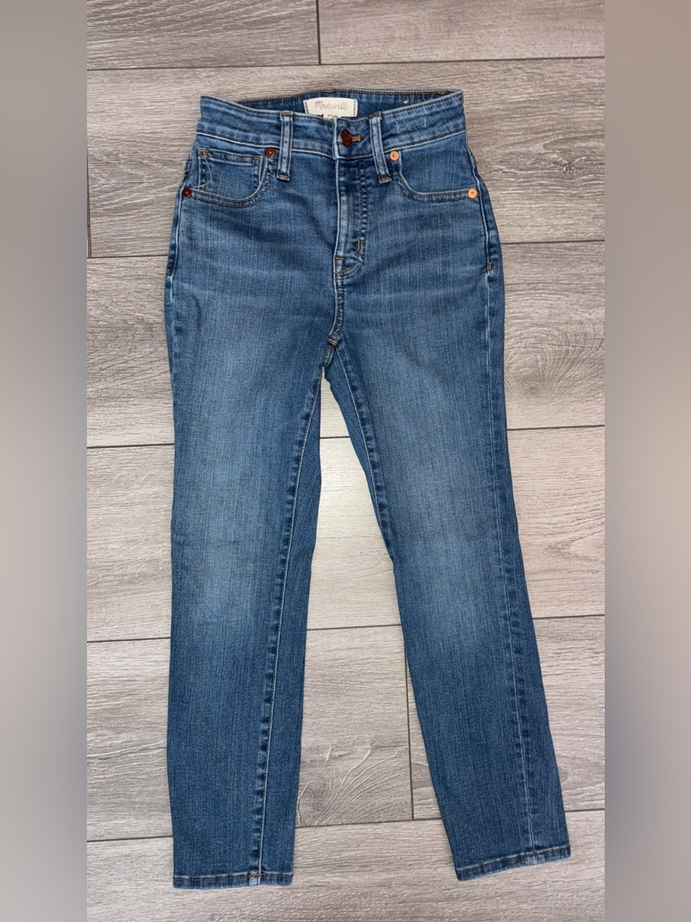 Madewell Size 23 P Curvy High Rise Skinny Crop Denim Jeans Light Wash EUC